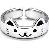 925 Sterling Silver Cat Ring Hypoallergenic kitty ring Gift for Cat Lovers | Marked 925 sterling silver, fine hand polishing，adjustable US 5-6 sizes，versatile daily &amp; party matching