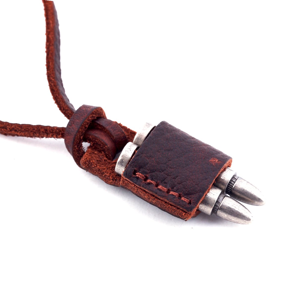 DonDon Men's Leather Necklace with Various Pendants in a Black Bag Cartridges โ image 1