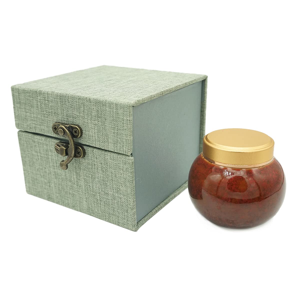 ZHIQIYI Small Urn Mini Urn, Human or Pet Keepsake Urns, Handmade Ceramics Ashes Box, Alloy Threaded Sealing Cover, Display Burial at Home or Office (Red) — image 1