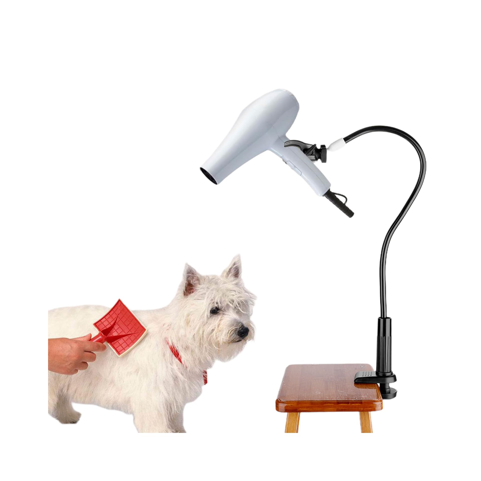 Pet Hair Dryer Holder, Dog Cat Grooming Table Hair Dryer Clamp Clip Holder Table Clamp On Stand for Hair Styling