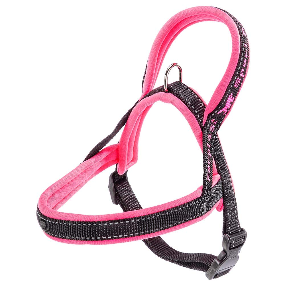 Ferplast Dog Harness SPORT DOG, Small Dog Harness, Norvegian Type Harness for Dogs, Perfect Fitting, Soft padding, Reflective Nylon, Pet Name Tag, Fuchsia