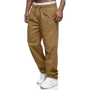 Comdecevis Men's Relaxed Fit Elastic Waist Casual Pants | Soft fabric, breathable joggers, drawstring design, sweatpants with