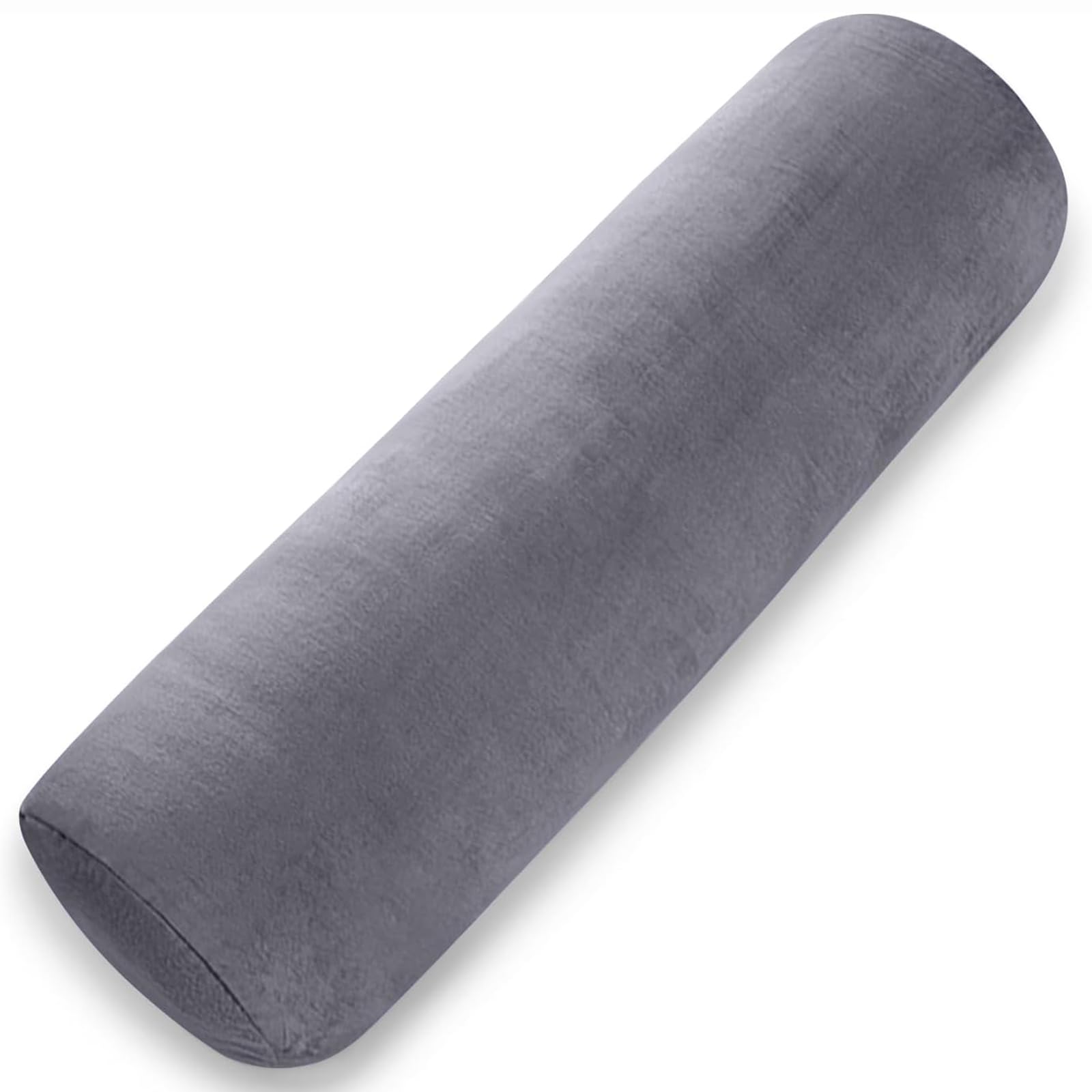 View 1 of 1 MIDDLE ONE Body Pillow for Adults, Bolster Pillow with Removable Velvet Cover, Long Round Pillow for Bed, 24 x 7.87 Inches, Grey
