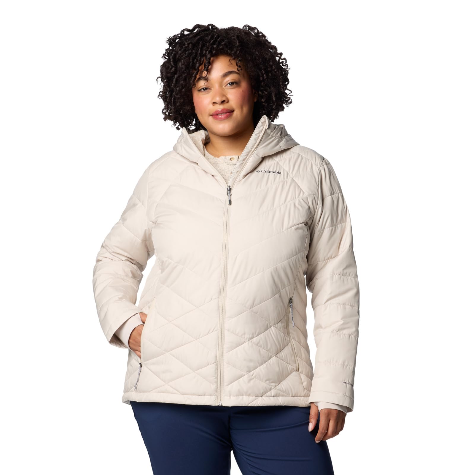 Columbia Womens Heavenly Hooded Puffer Jacket, Dark Stone, X-Large Image