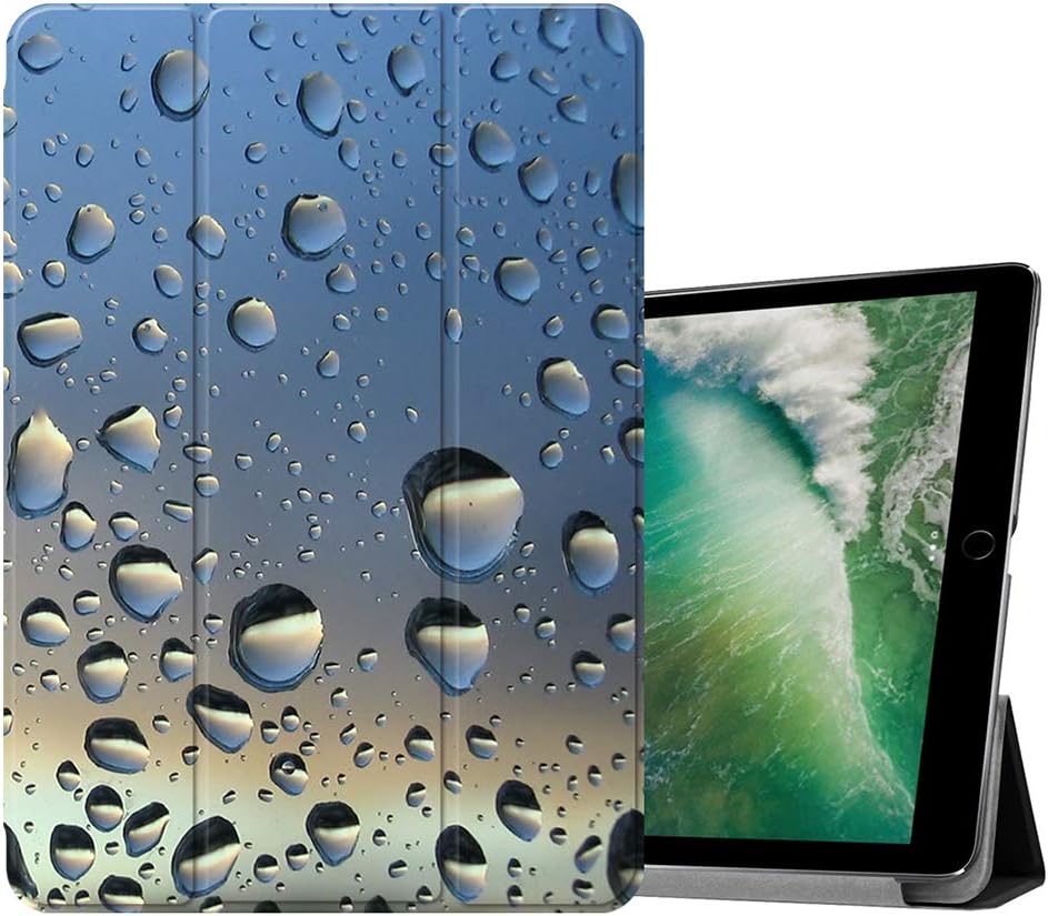 iPad Pro 12.9 Case 2017 A1670 / A1671, MTAOTAO Trifold Stand Smart Cover Apple iPad Pro 12.9 inch 2015 A1584 / A1652 Case PU Leather Folio Cover for iPad Pro 12.9 inch with Auto Sleep/Wake,Raindrop