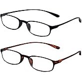Calabria 718 Flexie Oval Reading Glasses Men/Women Bendable Single Power Readers Flexible Lightweight Durable TR-90 Frame