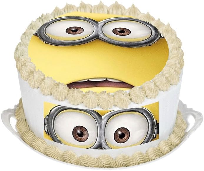 Despicable Me Minions 19 1 Cm Cm Circulaire Rond Comestibles Gateau Decoration Imprime Sur Premium Papier De Riz Comestible Pour 0 7 Mm Avec Banniere Amazon Fr Cuisine Maison