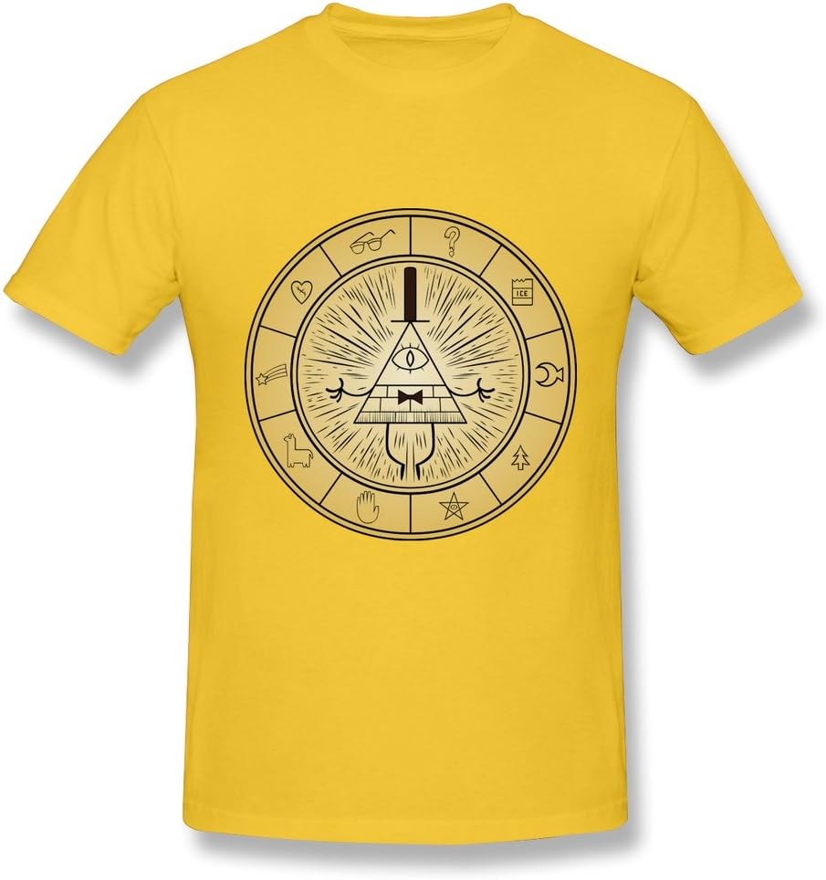LQYG Men's Tee - Gravity Falls Bill Cipher Wheel Yellow