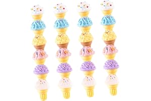 OFFSCH 24Pcs Miniature Resin Ice Cream Models for Doll House Decoration Wear-Resistant DIY Mini Food