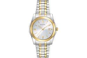 Bulova Men's Classic Two-Tone Stainless Steel 3-Hand Date Quartz Watch, 38mm Style: 98H18