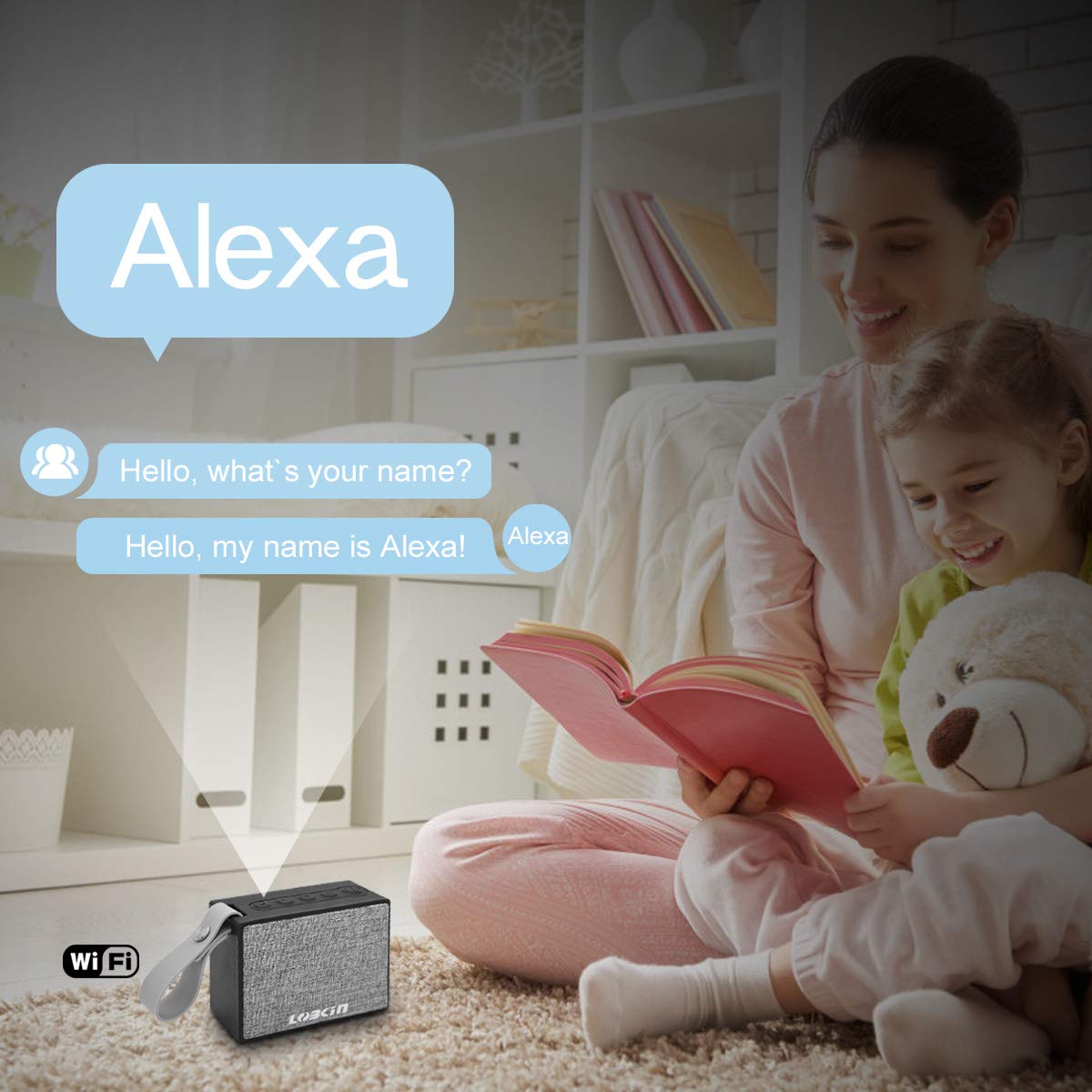 Bluetooth Speakers, Lobkin X9S Ultra Portable Wireless Bluetooth Speaker, Wireless Smart Speaker with Amazon Alexa (BLACK)