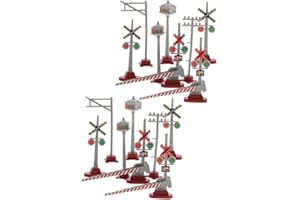 NUOBESTY Traffic Sign Model 16 Piece Set Including Railroad Crossing Toy Traffic Lights and Road Signs for Kids Educational T