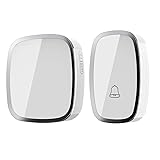Wireless Doorbell, Portable Weatherproof Wall Plug-in Cordless Door Bell Chime K