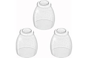 MIAOMEIO 3 Pack Glass Lamp Shade for Lighting Fixture, Seeded Bubble Wine Cup Glass Shade Replacement Cone for Chandelier Pendant Light Wall Sconce 1-5/8 Inch Fitter (3Pack Clear Seeded Glass)
