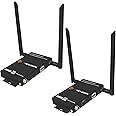 J-Tech Digital Wireless HDMI Extender Transmitter + Receiver Kit FHD 1080P with HDMI Loop Output, HDCP 1.4, IR Signal up to 660 Ft [JTECH-WEX-660]