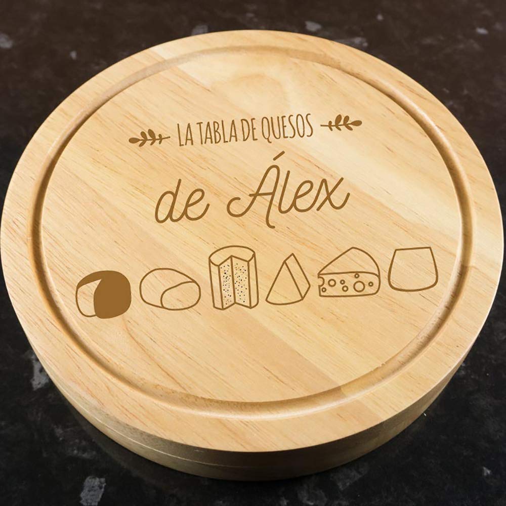 Calledelregalo Regalo Personalizado Tabla de quesos grabada con el