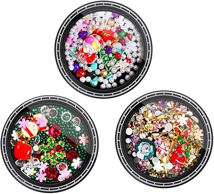 Decorazioni Unghie Natalizie.Minkissy 3 Set Decorazioni Per Unghie Natalizie 3d Nail Art Strass Pupazzo Di Neve Albero Santa Gioielli Per Unghie Amazon It Bellezza