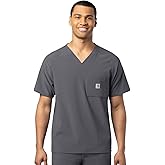 Carhartt Cross-Flex Men's Chest Pocket V-Neck Scrub Top - Black, M