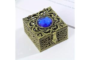 Rosary Bead Box Necklace Metal Christian Catholic Religious Jewelry Case Storage (bronze)