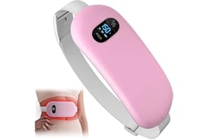Portable Electric Heating Pad for Cramps, Upgraded Cordless Period Fast Heating Pad for Back Menstrual Belt 6 Heat 6 Vibratio