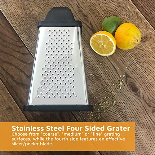 Stainless Steel FourSided Cheese Grater Perfect for Parmesan Cheese