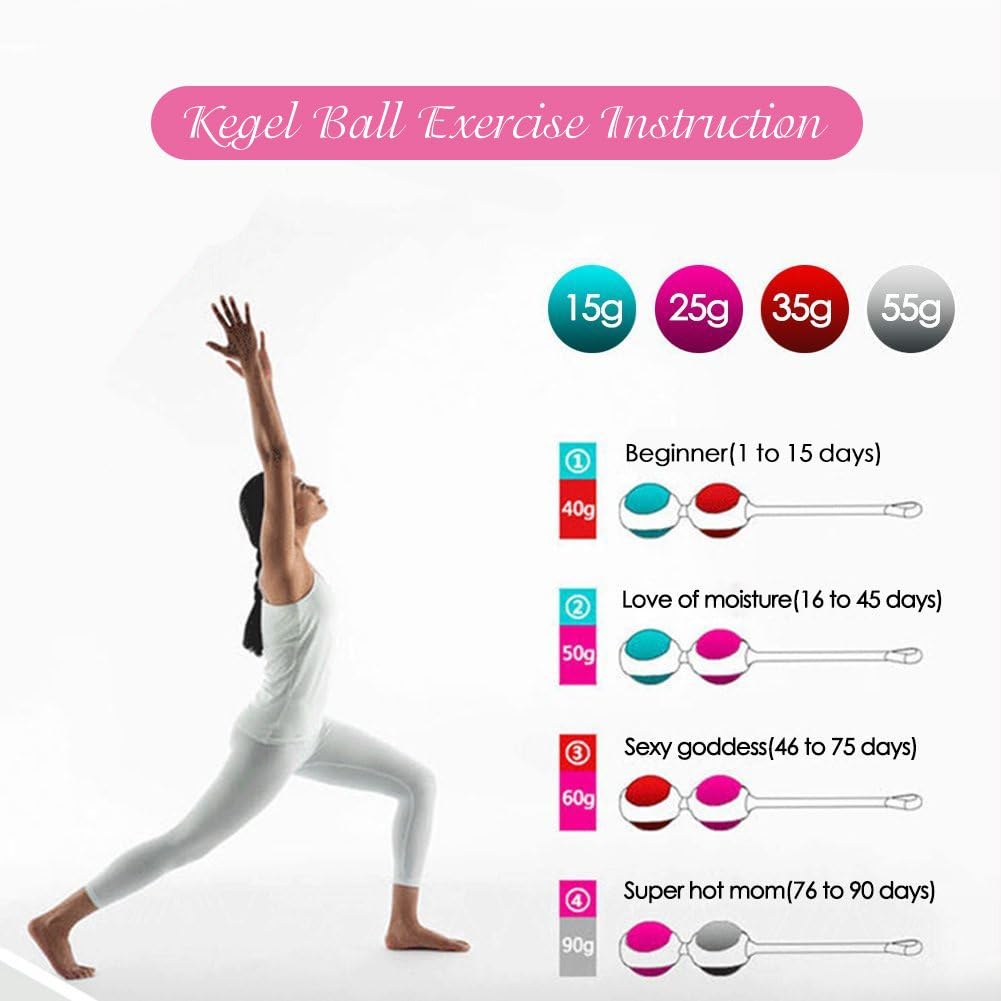 Adorime Kegel Exercise Weights - Ben Wa Kegel Balls Weighted Exercise Kit for Beginner - Doctor Recommended Tightening Training System for Women, Bladder Control & Pelvic Floor Exercises (4-Piece Set): Health & Personal Care