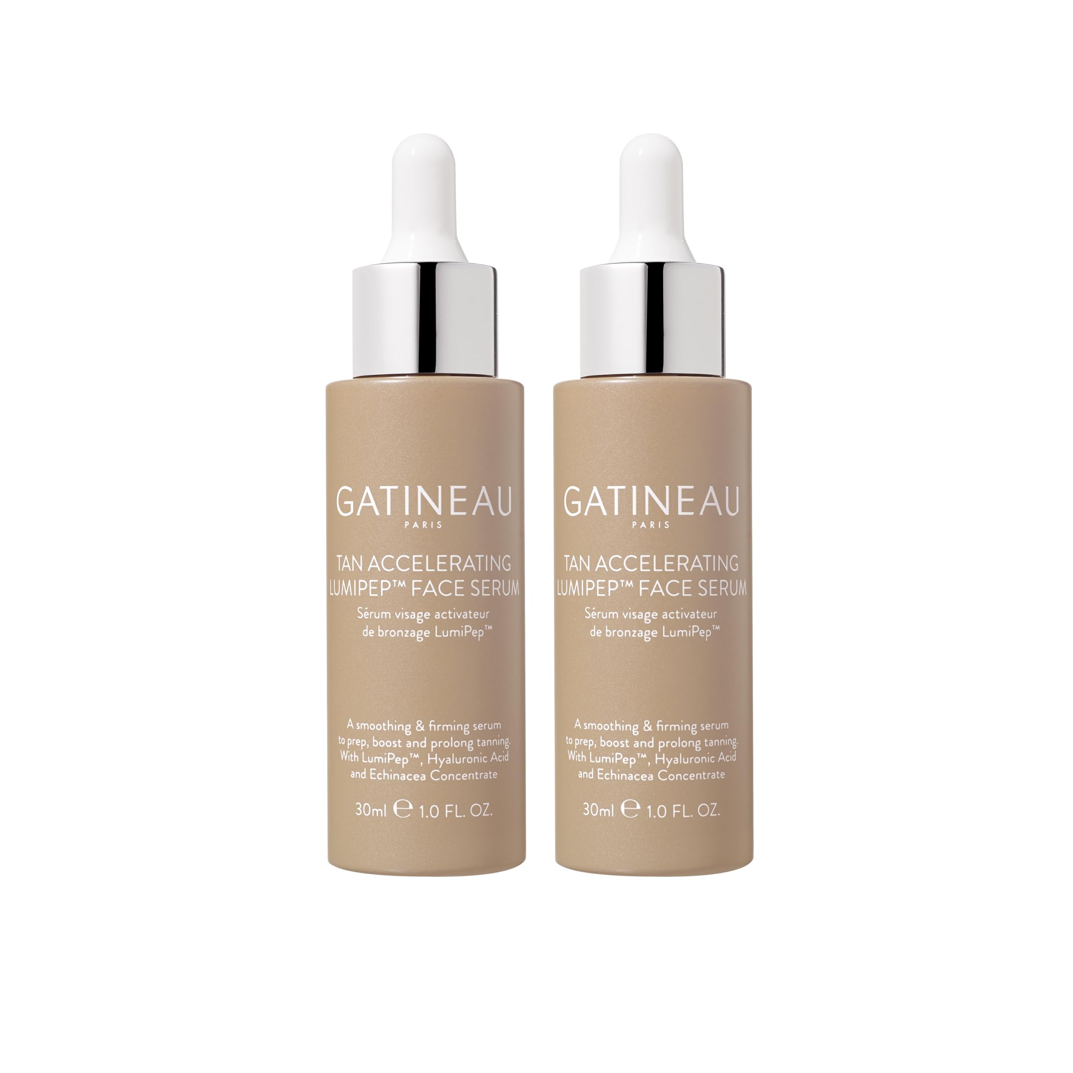 Gatineau - Tan Accelerating Lumipep Face Serum Duo Pack (30ml x 2), Enhance Natural Tanning, Lightweight, Hydrating and Smoothing with Hyaluronic Acid