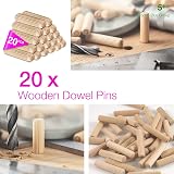 5 Plus 6mm x 30mm Wooden Dowel Pins Pack 20 Fluted Chamfered Ends view 9