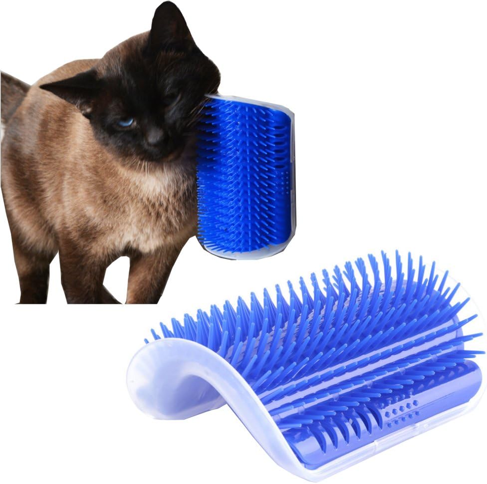 SiDong Tech Cat Catnip Toy Cat Corner Groomer Massage Brush for Cats with Long & Short Fur