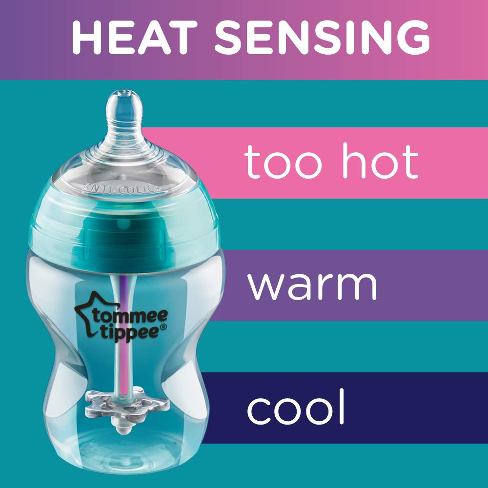 Tommee Tippee Advanced Anti-Colic Newborn Baby Bottle Feeding Set, Heat Sensing Technology, BPA-Free : Baby