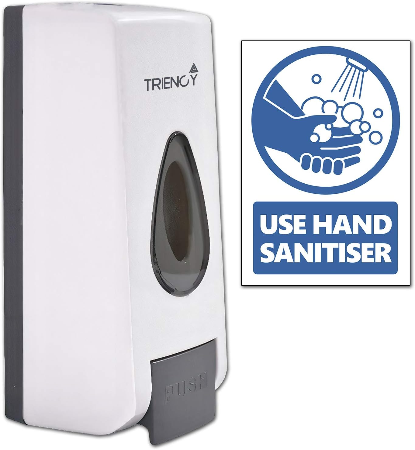 TRIENCY Soap Dispenser, Hand Sanitizer Dispenser Wall Mounted Manual 320ml, Hand Sanitiser Dispenser, Hand Wash