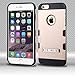 iPhone 6 Plus Case, Nagebee - iPhone 6 Plus (5.5) Design Premium Heavy Duty Defender Trooper Hybrid Phone Cover Case with Metal Stand with free Microfiber Cleaning Cloth for iPhone 6 Plus (5.5) (Trooper Hybrid Rubberized Gold/Black)
