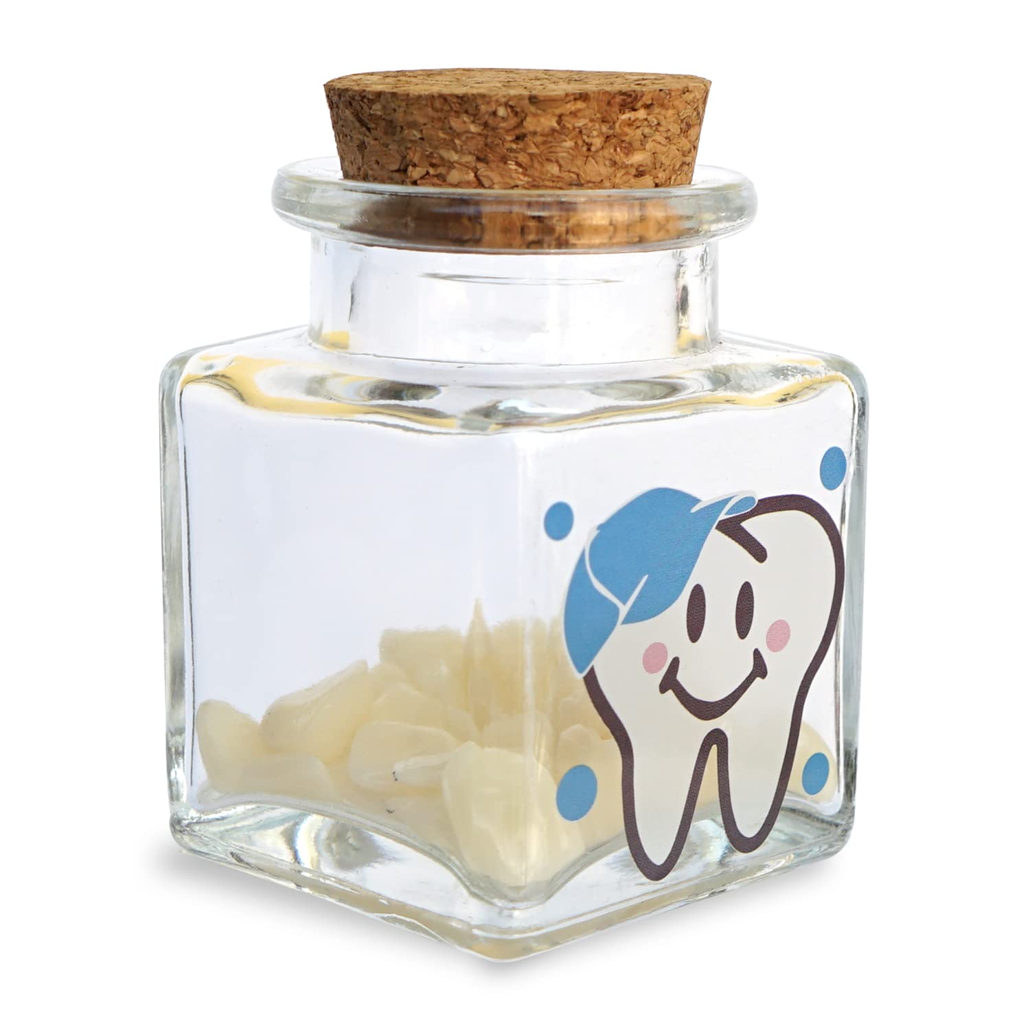 HAMUIERS Baby Tooth Box, Tooth Fairy Box for Lost Teeth, Glass Tooth Holders for Kids First Teeth Keepsake Box Gifts for Baby - Boy