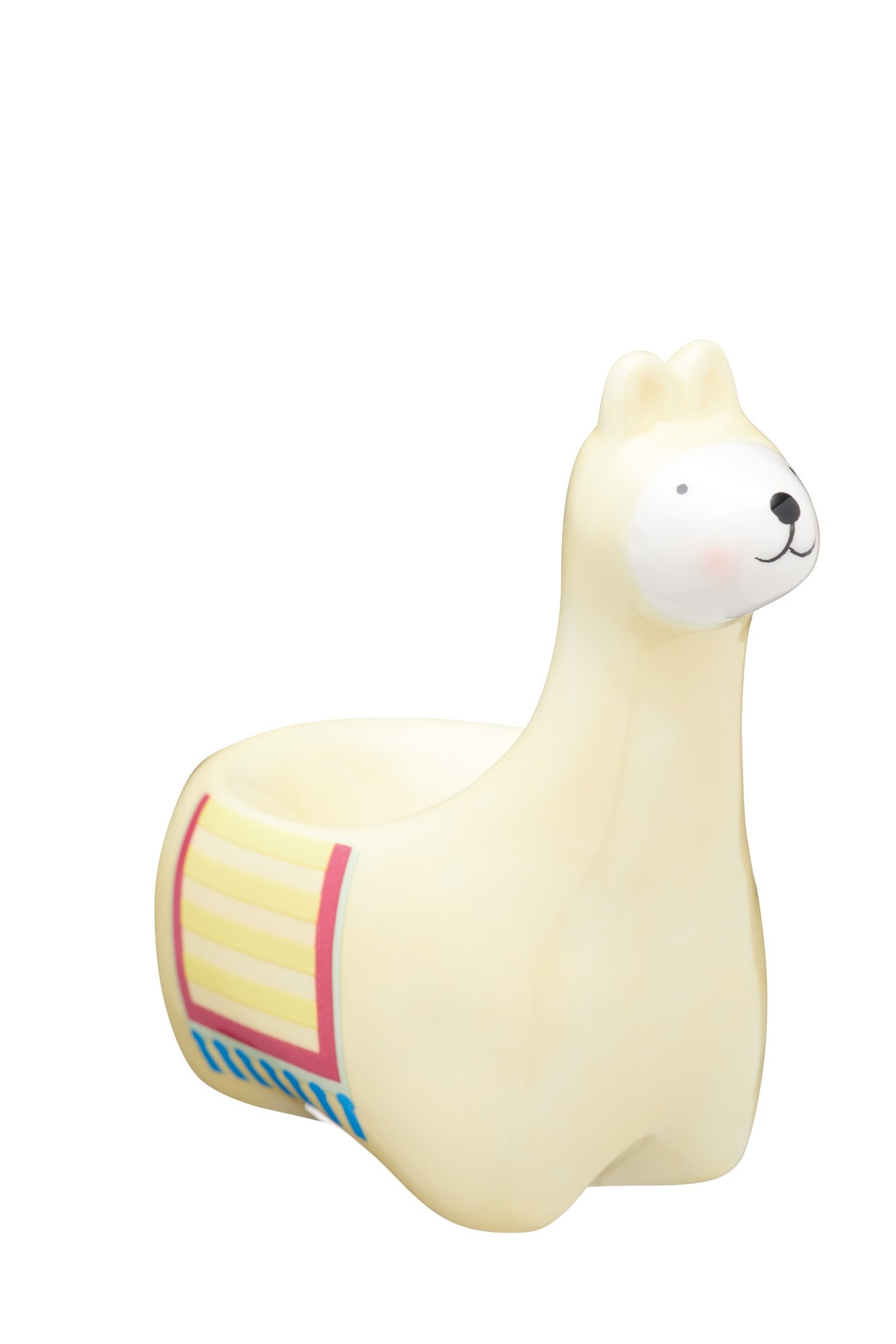 KitchenCraft Ceramic Llama-Shaped Novelty Egg Cup, 1 x 5.5 x 9.5 cm (4" x 2" x 3.5") - Beige