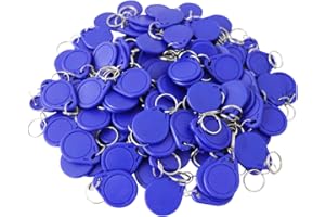 ETEKJOY 100PCS 13.56MHz RFID Key Fob Proximity IC Card ISO14443A Token Tag for Electronic Smart Door Lock, Compatible with MIFARE Classic 1K Card M1, Read Only (Blue)