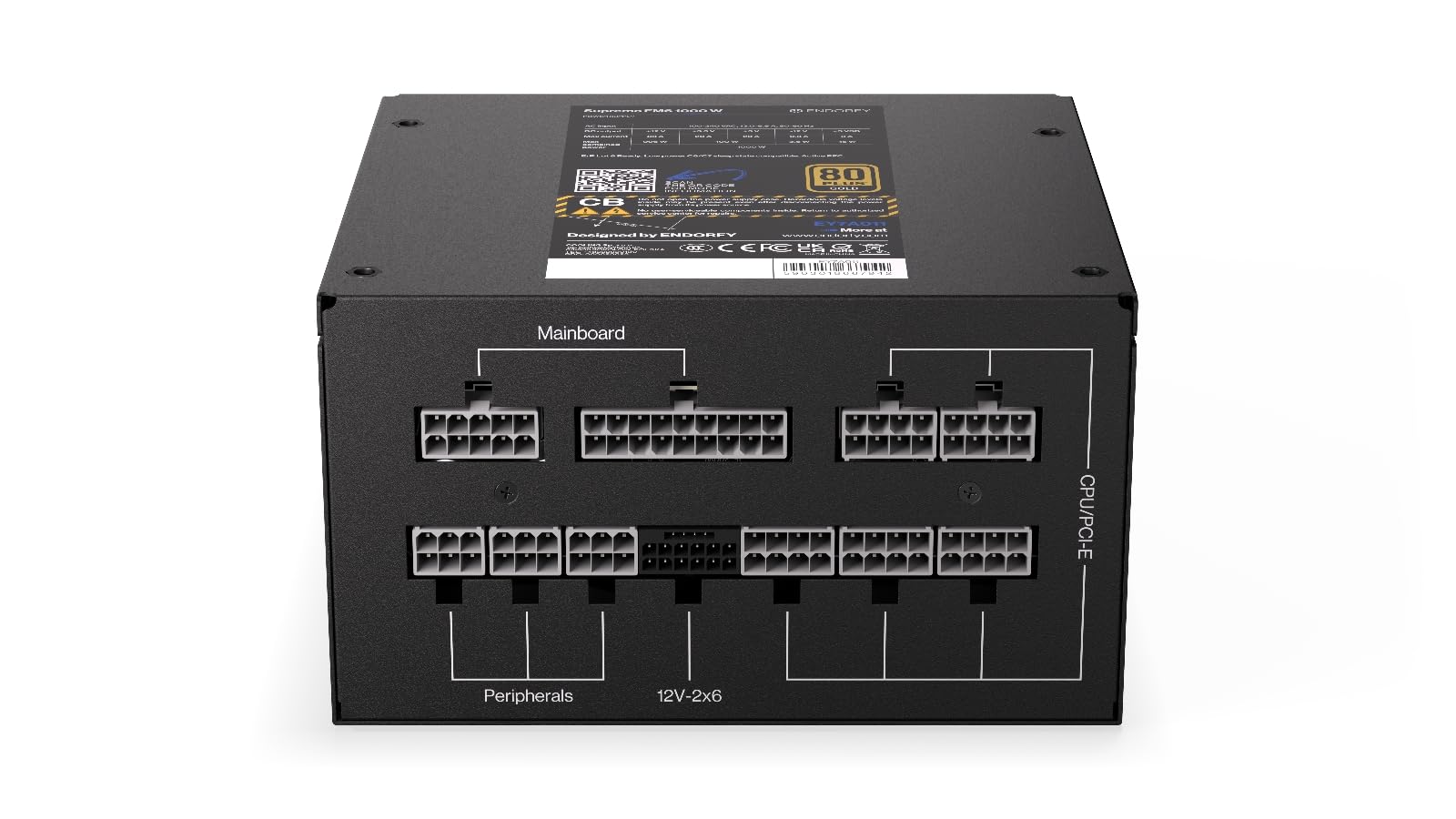 Endorfy Supremo Fm6 Gold 1000 W – Fully Modular Atx 3.1 &Amp; Pcie 5.1 Compliant Power Supply With 12V-2X6 Cable – Cybenetics Platinum Efficiency, 105°C-Rated Capacitors, Modern Standby Mode – Black - View 7