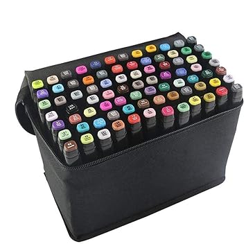 80 Farbige Marker Set, Graffiti Pens, Marker Stift Set Doppelspitze Textmarker, für Studenten Manga Kunstler Sketch Marker St