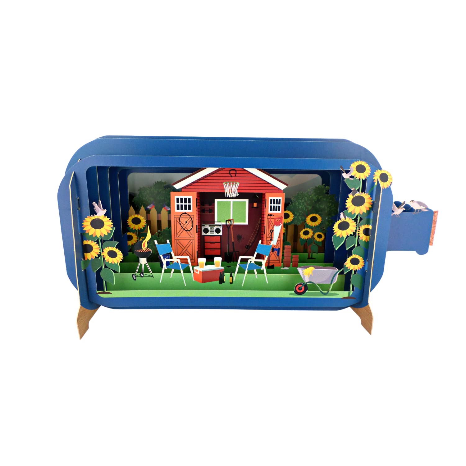 Message In A Bottle Garden Shed Pop Up Any Occasion Greeting Card Alljoy Cards