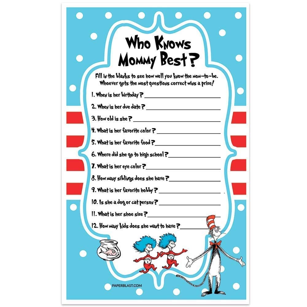 Amazoncom Dr Seuss Baby Shower Game Who Knows Mommy Best Handmade Amazoncom Dr Seuss Baby Shower Game Who Knows Mommy Best Handmade