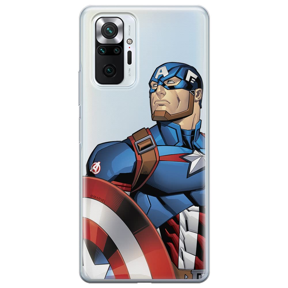 ERT GROUP mobile phone case for Xiaomi REDMI NOTE 10 PRO original and officially Licensed Marvel pattern Captain America 011 optimally adapted to the shape of the mobile phone, partially transparent