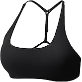 YEOREO T-Back Strappy Workout Sports Bra Adjustable Gym Spaghetti Backless Yoga Bra for Women