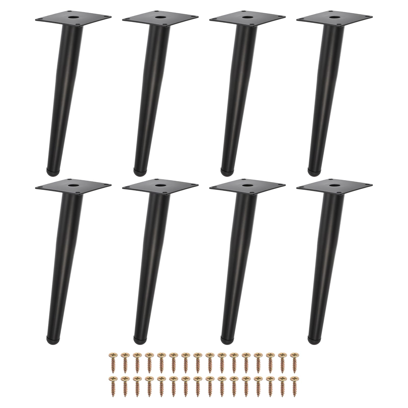 Uxcell 8PCS Metal Furniture Leg Replacement Couch Legs Cabinet Feet Black Modern Furniture Legs DIY Sofa Feet with Screws for Cupboard Table （10 inch