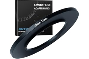 SKYZHENG 49mm to 77mm Step up Ring Filter Adapter Metal Ring Step up Rings Adapter Filter Compatible with All 77mm UV,CPL,ND,