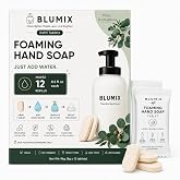 Blumix Foaming Hand Soap Refill Tablets, Makes 12 x 9 fl oz, Eucalyptus | Just add warm water to any reusable foaming dispenser; concentrated hand wash tabs make rich foam soap for kitchen or bath