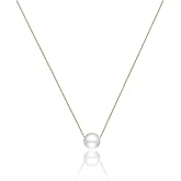 Kyerlyn Dainty Pearl Pendant Necklaces for Women 14K Gold Plated Handmade Layered Pearl Chain Necklace Delicate Layered Pearl Necklace Everyday Jewelry Gift