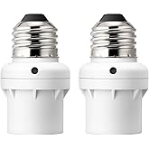 DEWENWILS Light Sensor Socket, E26/E27 Socket Adapter, Automatic Dusk to Dawn Sensor Socket for Porch/Wall Light Fixtures, Co