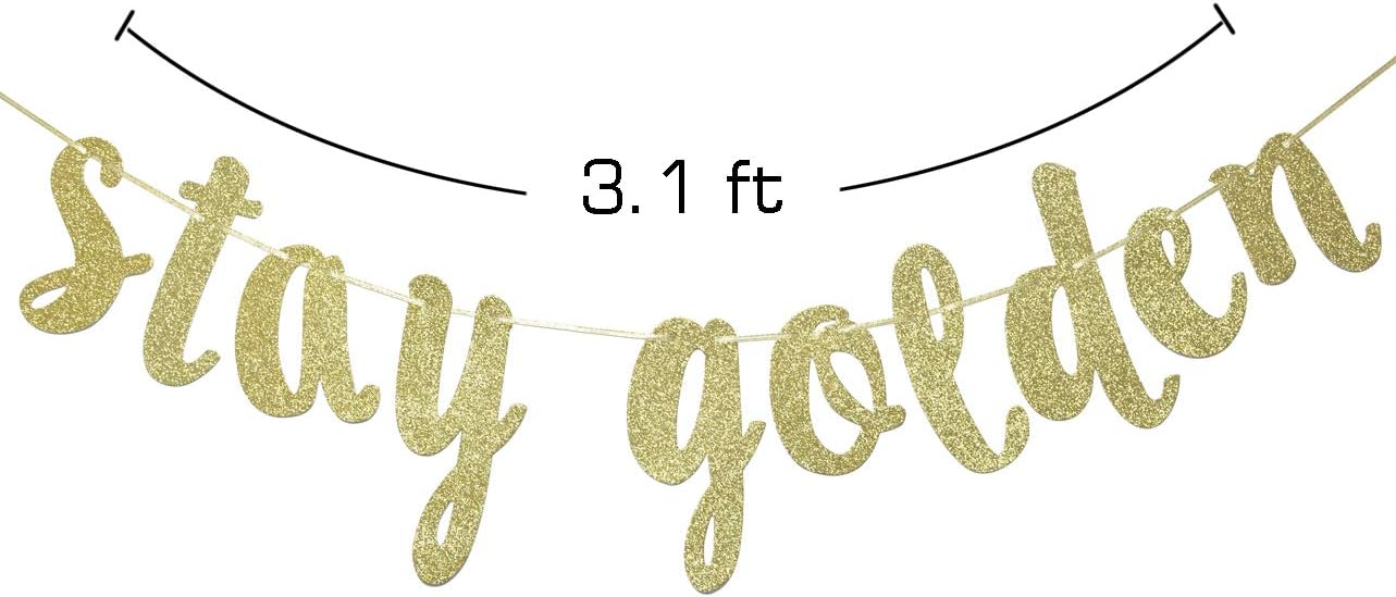 Amazon Com Stay Golden Glitter Gold Banner Golden Birthday