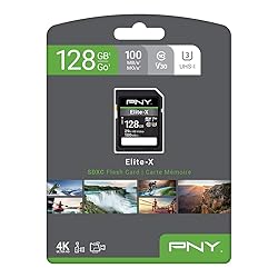 PNY 128GB Elite-X Class 10 U3 V30 SDXC Flash Memory