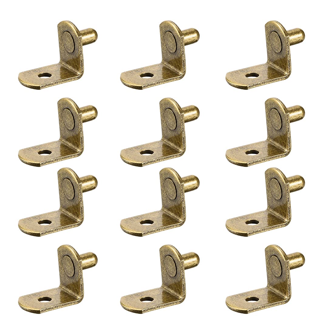 sourcing map Shelf Support Peg,5mm L-Shaped Support, Furniture Cabinet Closet Shelf,Bracket Pegs with Hole,for Kitchen Furniture Book Shelves Supplies,Bronze,40pcs