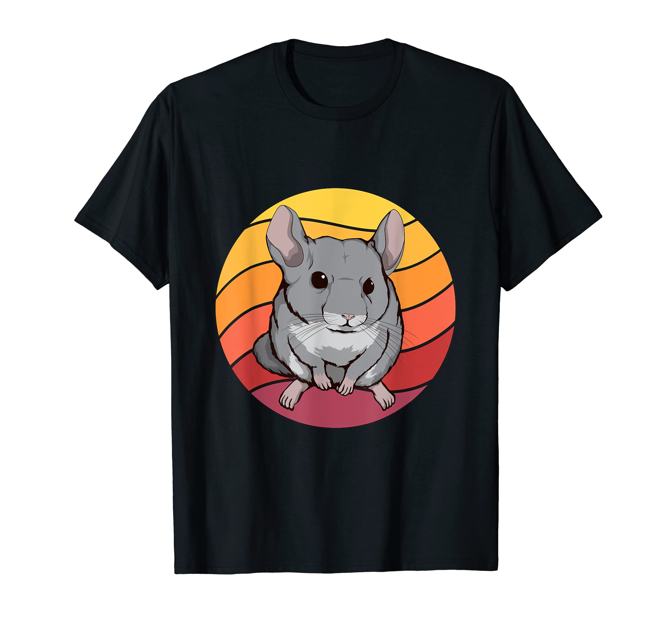 Chinchilla Retro Sunset Rodent Chinchillas T-Shirt